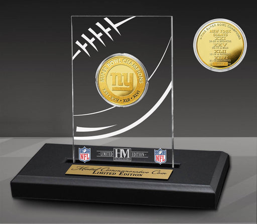 New York Giants 4x Super Bowl Champs Gold Coin with Acrylic Display