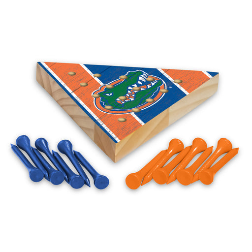 Florida Gators  4.5" x 4" Wooden Travel Sized Pyramid Game - Toy Peg Games - Triangle - Family Fun    