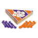 Clemson Tigers  4.5" x 4" Wooden Travel Sized Pyramid Game - Toy Peg Games - Triangle - Family Fun    