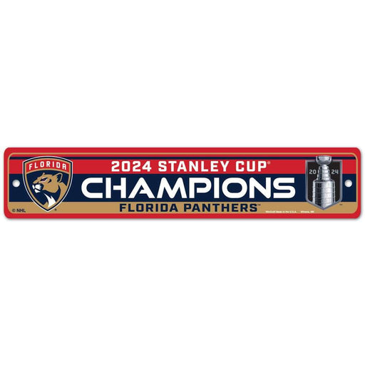 Florida Panthers 2024 Stanley Cup Champions Street Sign 3.75X19 in.