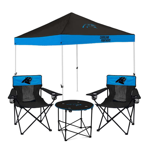 Carolina Panthers Canopy Tailgate Bundle - Set Includes 9X9 Canopy, 2 Chairs and 1 Side Table