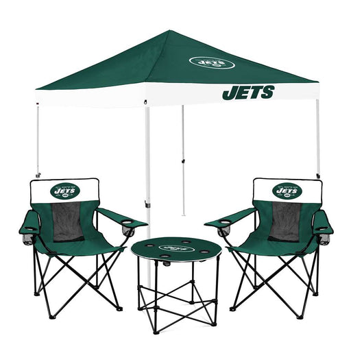 New York Jets Canopy Tailgate Bundle - Set Includes 9X9 Canopy, 2 Chairs and 1 Side Table