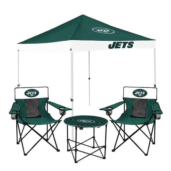 New York Jets Canopy Tailgate Bundle - Set Includes 9X9 Canopy, 2 Chairs and 1 Side Table