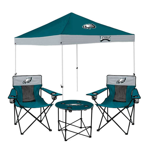 Philadelphia Eagles Canopy Tailgate Bundle - Set Includes 9X9 Canopy, 2 Chairs and 1 Side Table