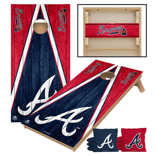 Atlanta Braves Official Tournament 2X4 Cornhole Game Set - Weathered