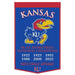 Kansas Jayhawks 6X Basketball National Champions Wool Banner 18X36 in.