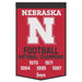 Nebraska Corn Huskers 5X Football National Champions Wool Banner 18X36 in.