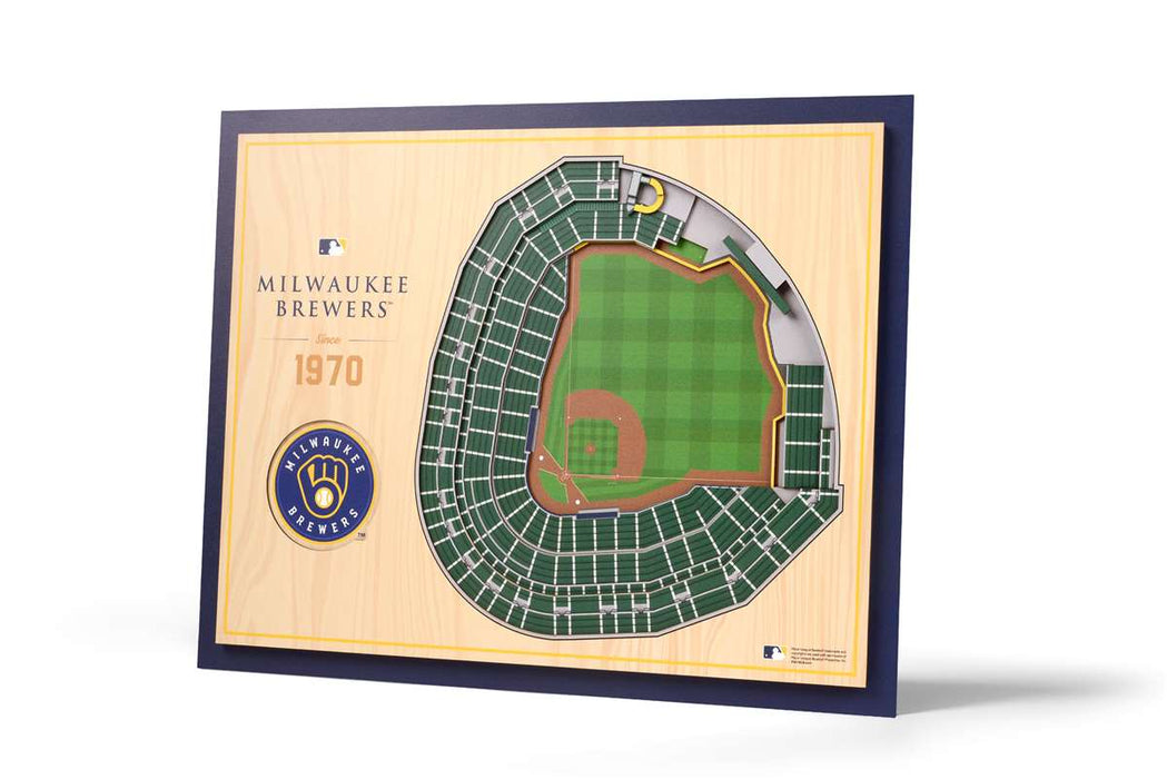 Milwaukee Brewers 5 Layer 3D Stadium View Wall Art